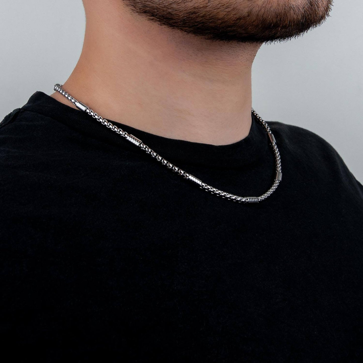 Box - Zylinder Kette 4mm - Edelstahl