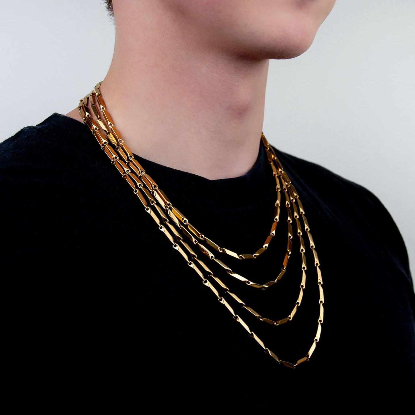 Bullet Chain 3mm - Edelstahl, 18k vergoldet