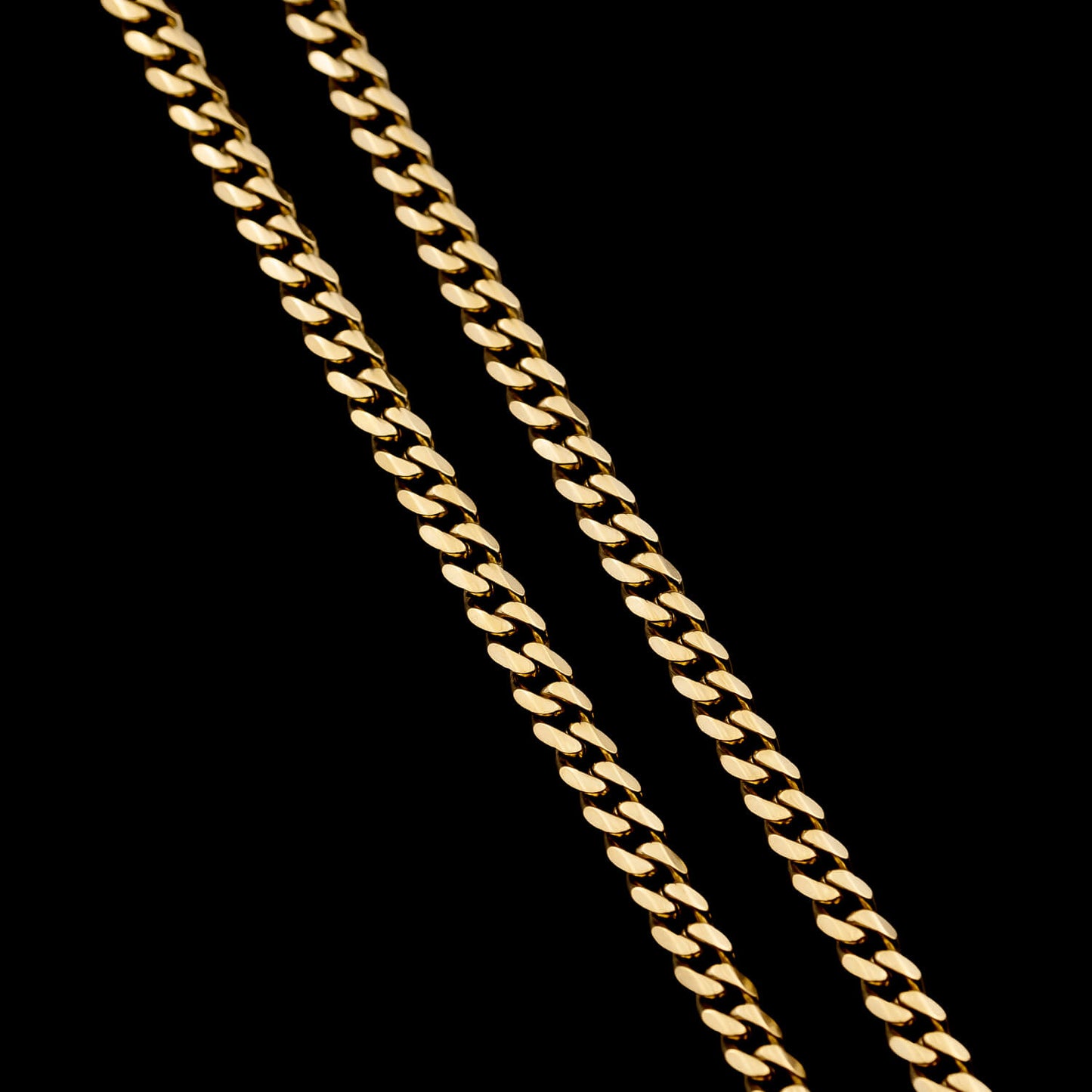 Cuban Link 6-Side 5mm - Edelstahl, 14k vergoldet