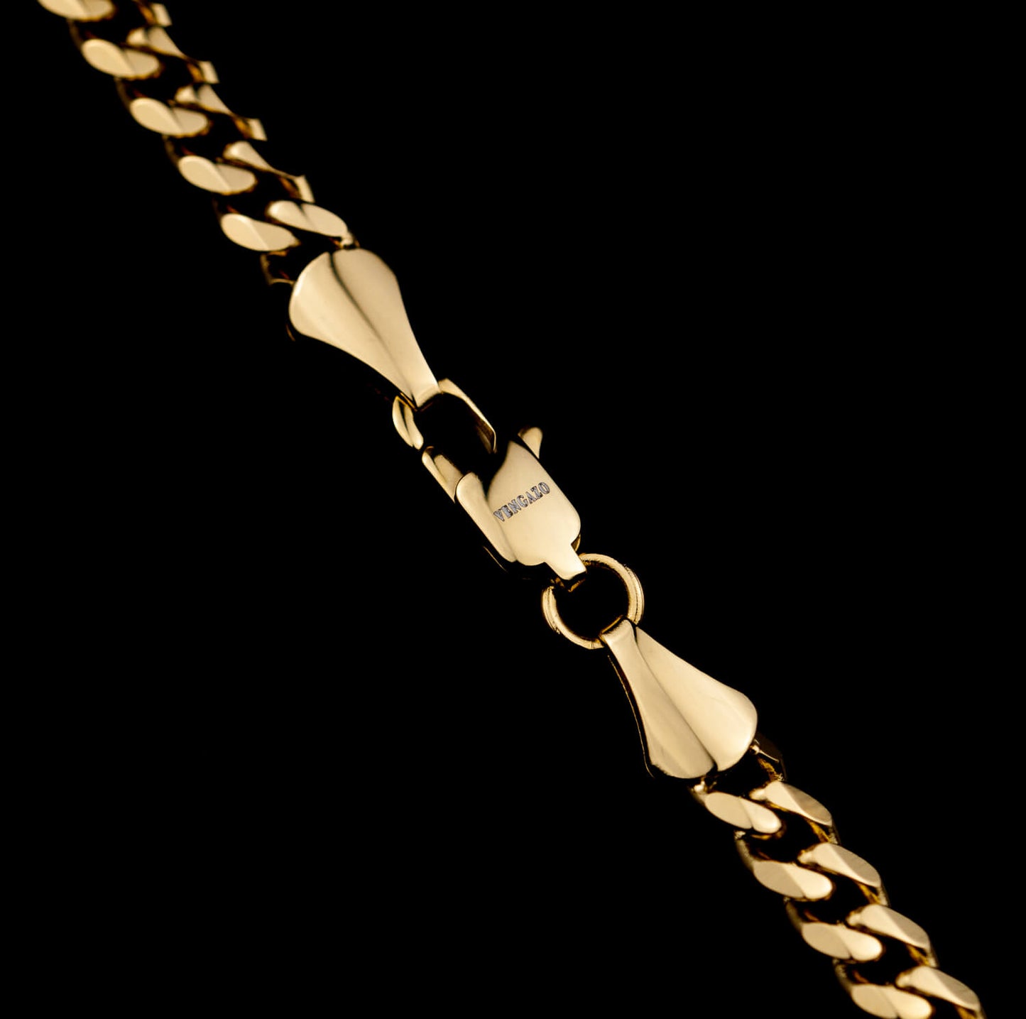 Cuban Link 6-Side 5mm - Edelstahl, 14k vergoldet