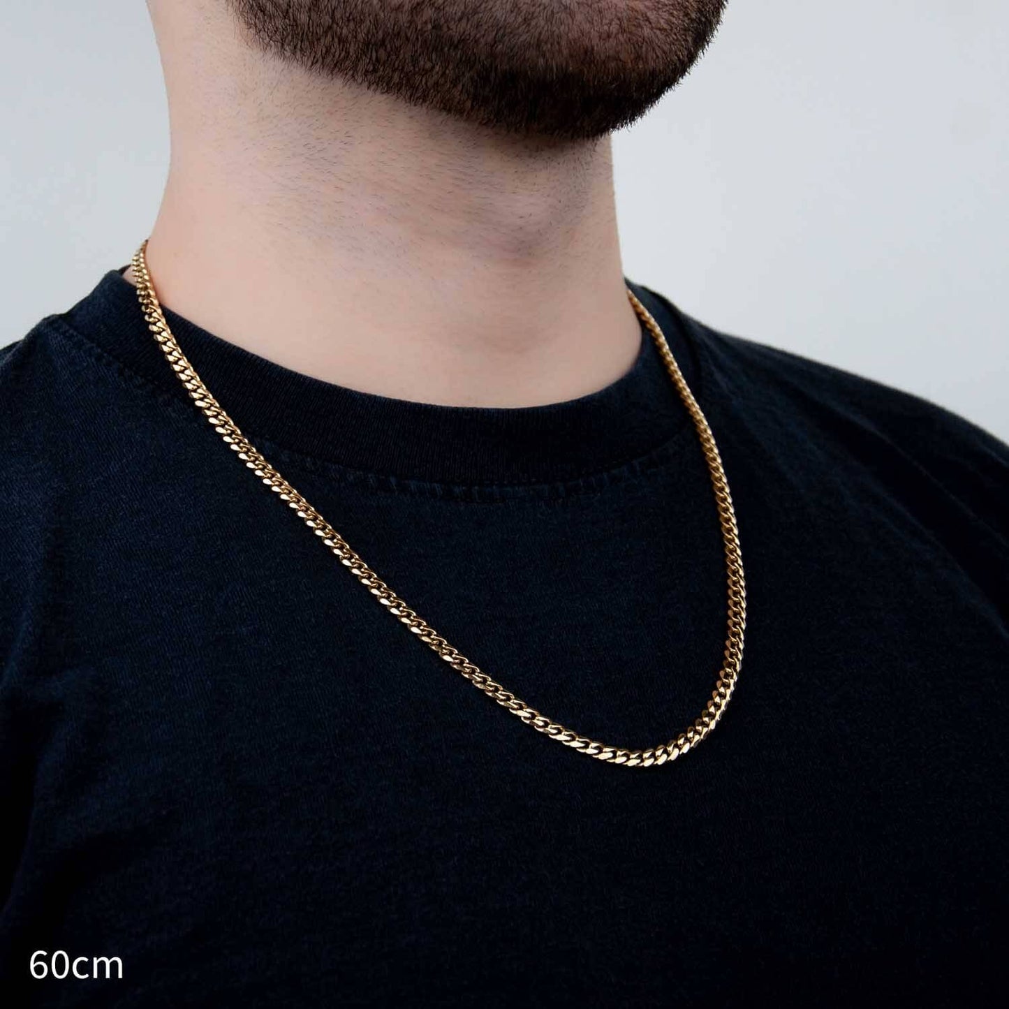 Cuban Link 6-Side 5mm - Edelstahl, 14k vergoldet