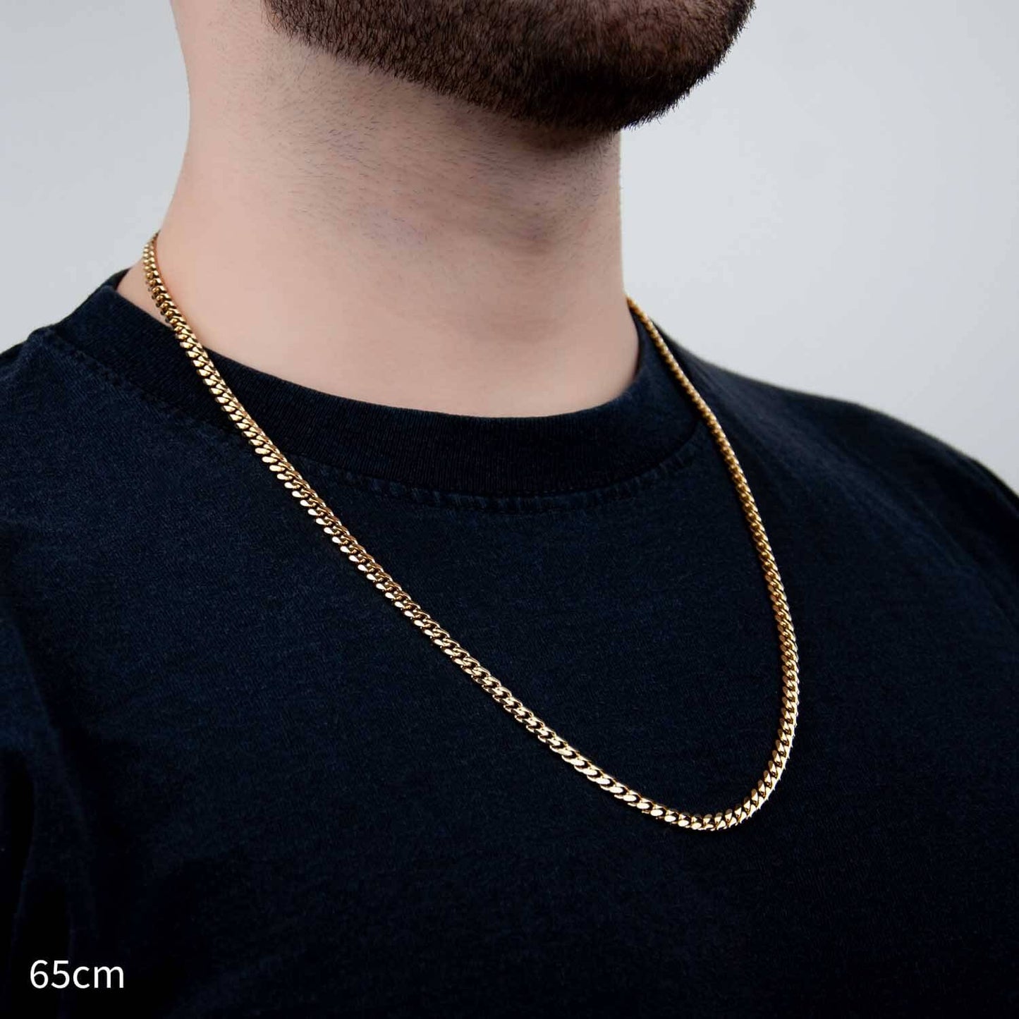 Cuban Link 6-Side 5mm - Edelstahl, 14k vergoldet