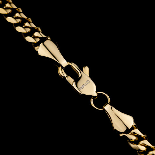 Cuban Link 6-Side 6mm - Edelstahl, 14k vergoldet