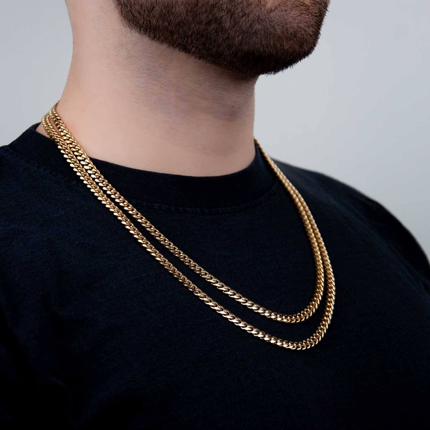 Cuban Link 6-Side 6mm - Edelstahl, 14k vergoldet