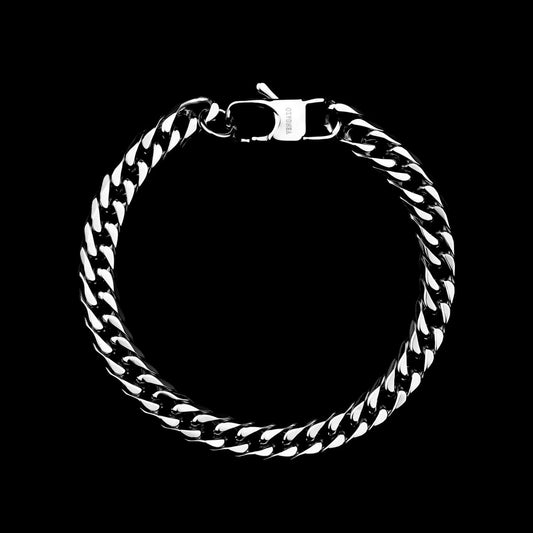 Cuban Link 6-Side Armband 8mm mit Lobster-Verschluss - Edelstahl
