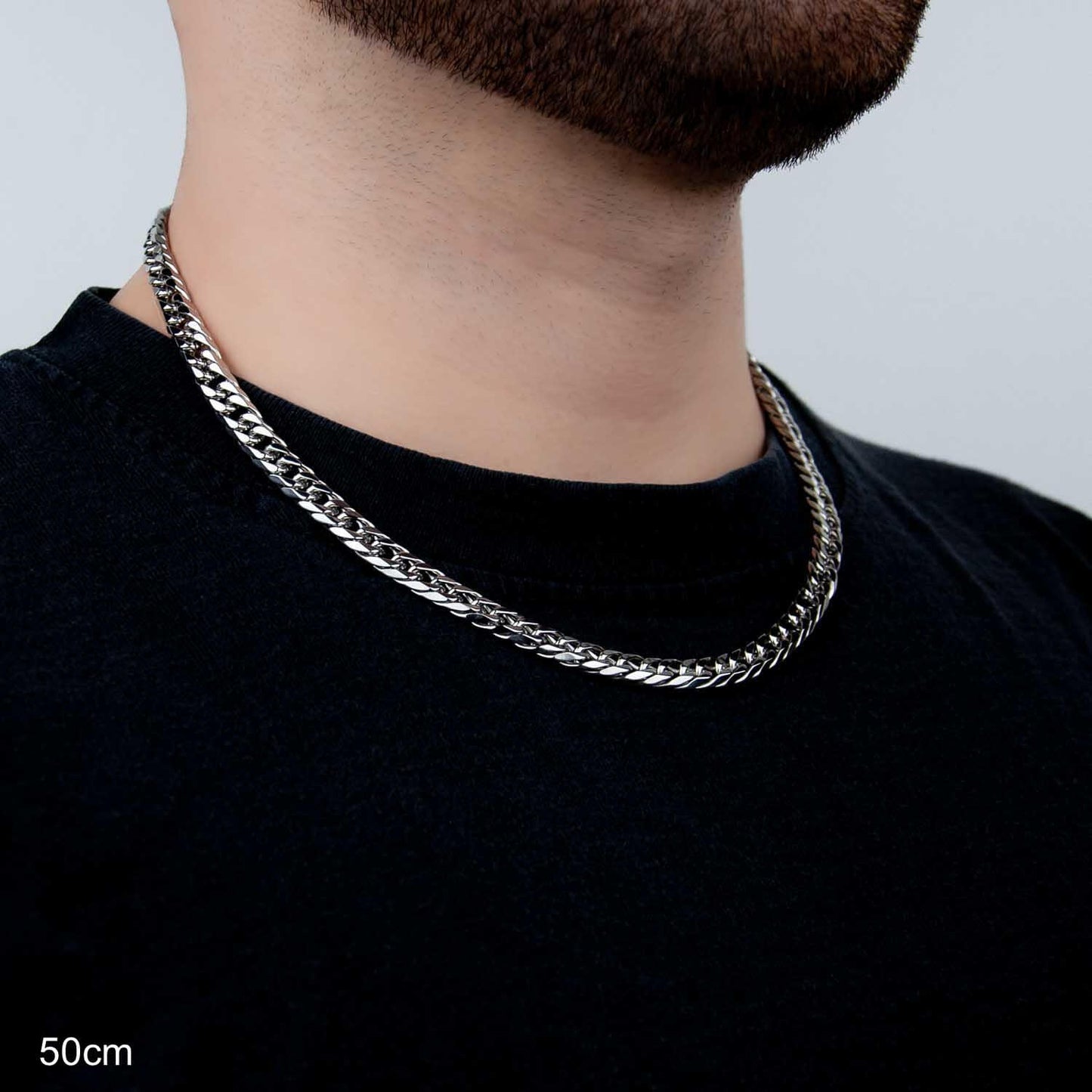 Cuban Link 6-Side Lobster-Verschluss 8mm - Edelstahl