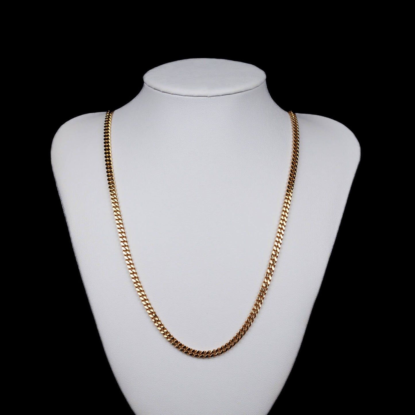 Cuban Link Curb 4mm - Edelstahl, 14k vergoldet