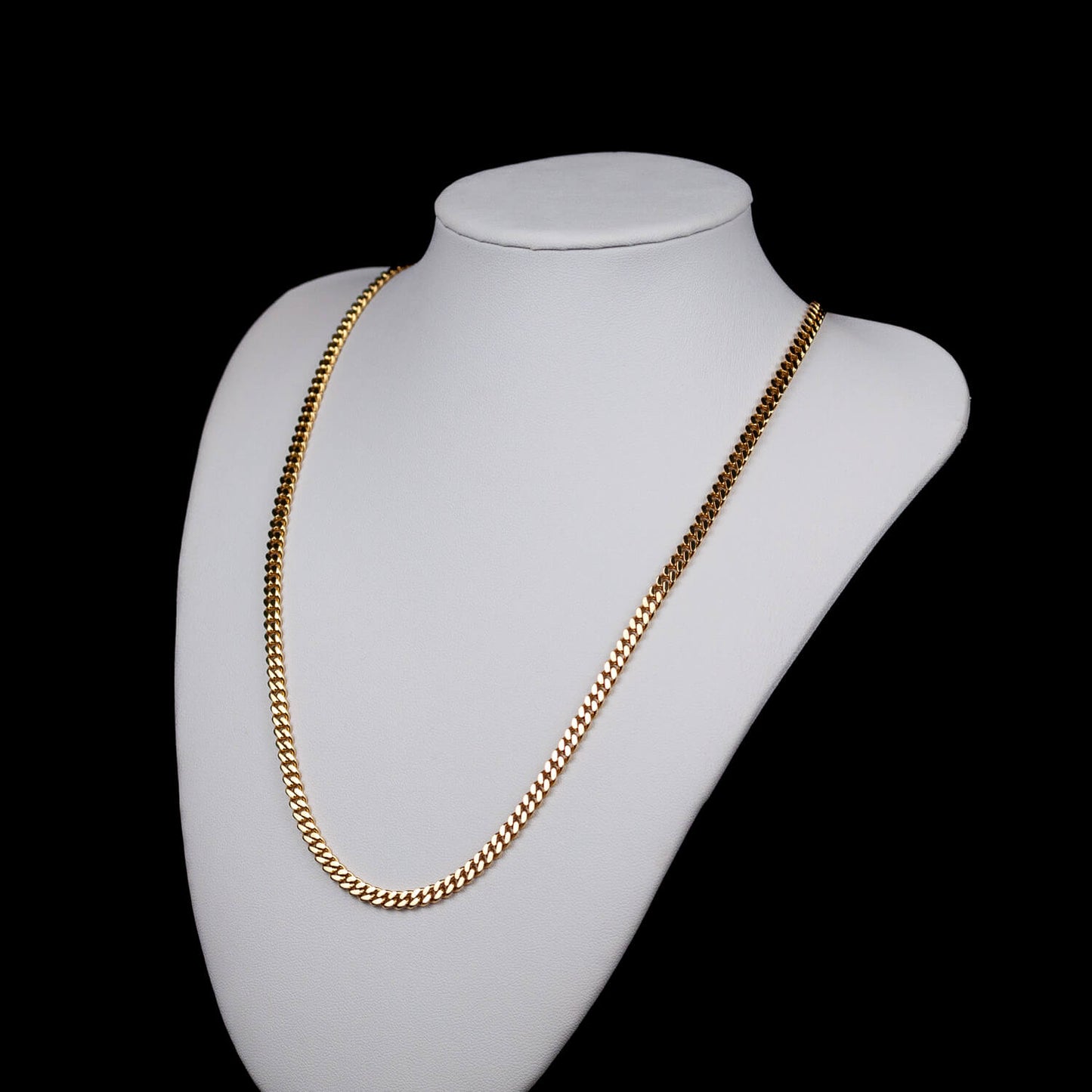 Cuban Link Curb 4mm - Edelstahl, 14k vergoldet