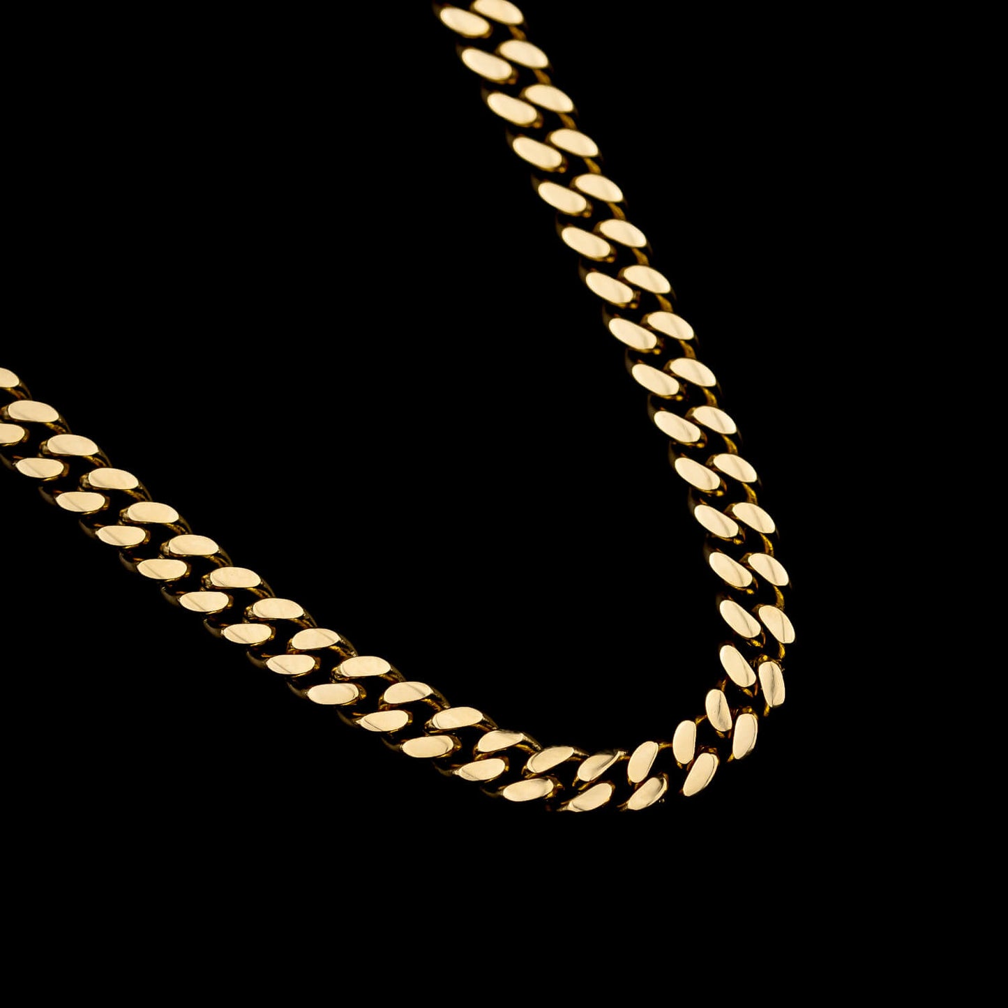 Cuban Link Curb 4mm - Edelstahl, 14k vergoldet