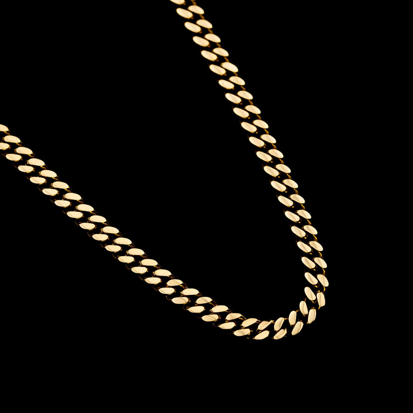 Cuban Link Curb 4mm - Edelstahl, 14k vergoldet