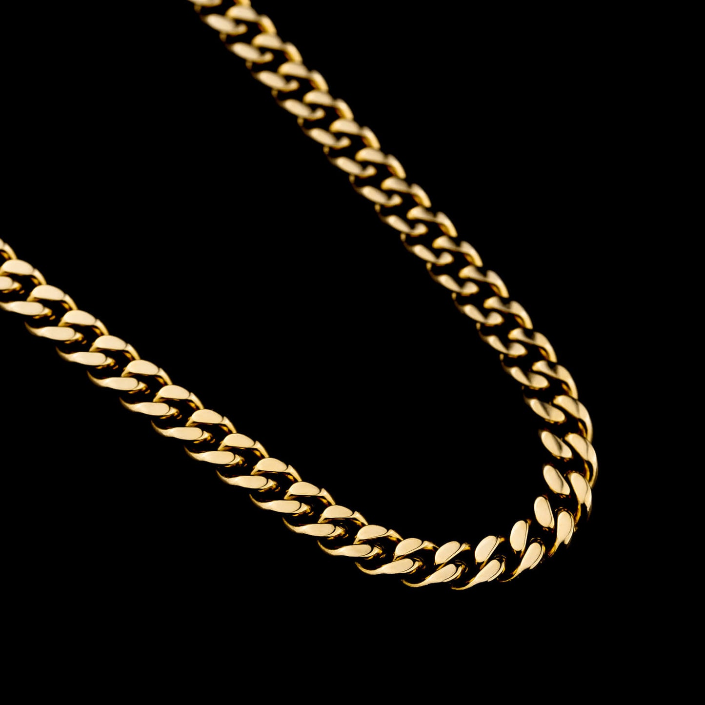 Cuban Link Curb 5mm - Edelstahl, 14k vergoldet