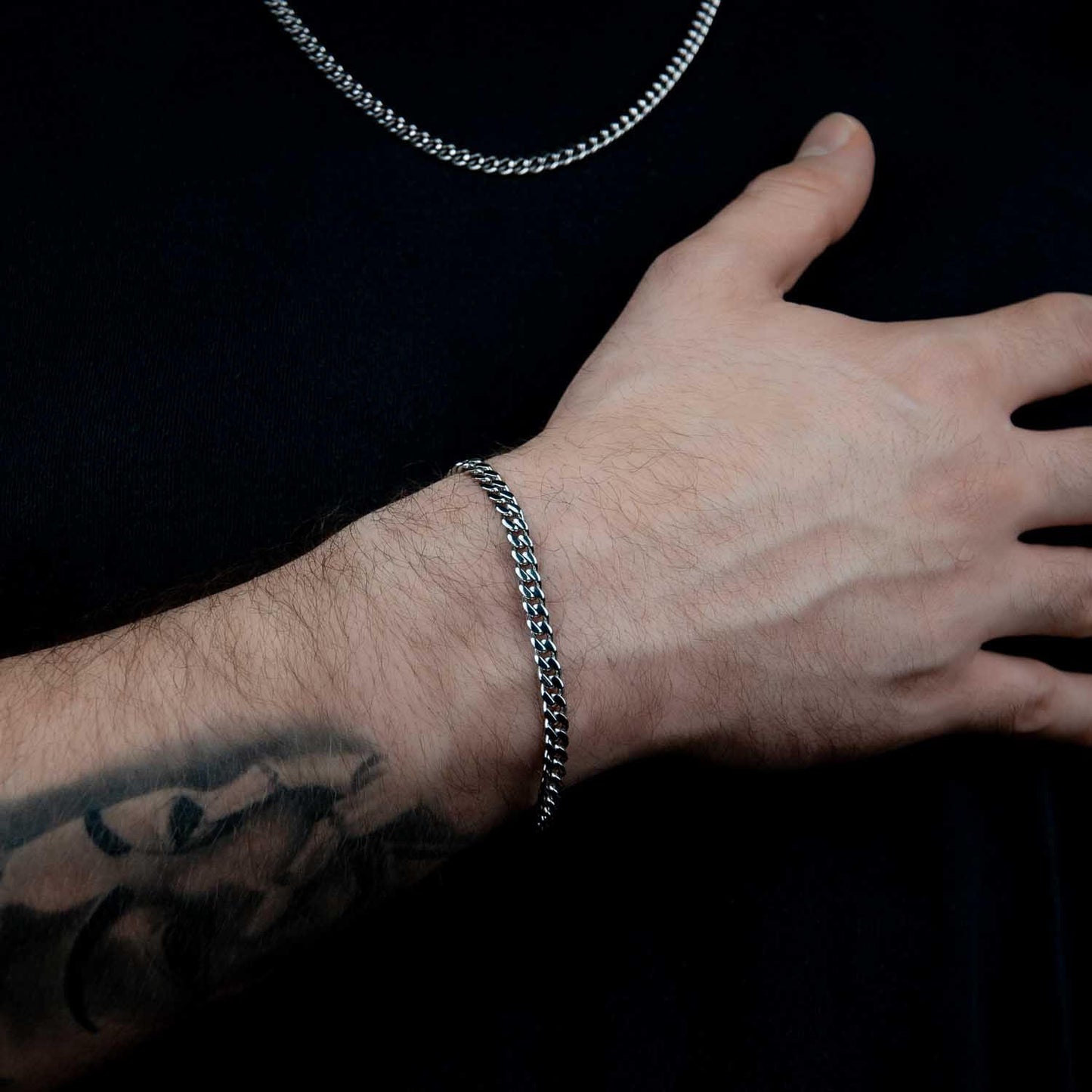 Cuban Link Curb Armband 5mm - Edelstahl