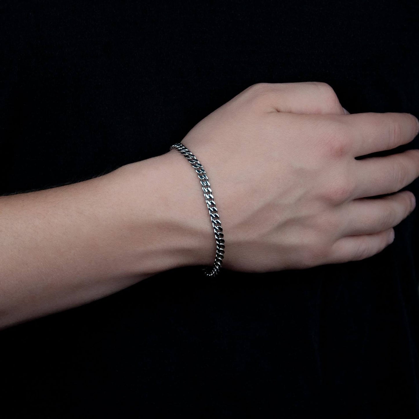 Cuban Link Curb Armband 5mm - Edelstahl