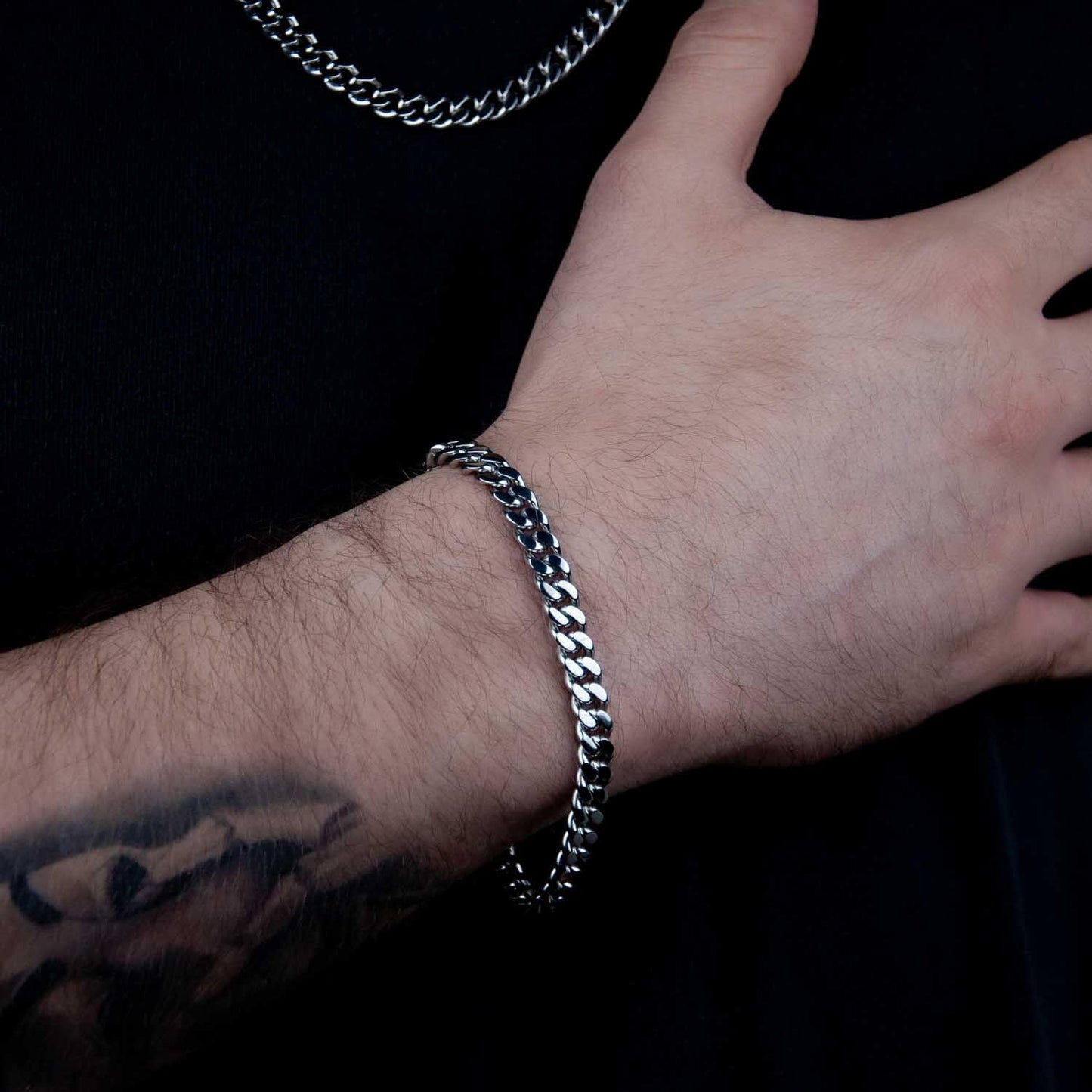 Cuban Link Curb Armband 7mm - Edelstahl