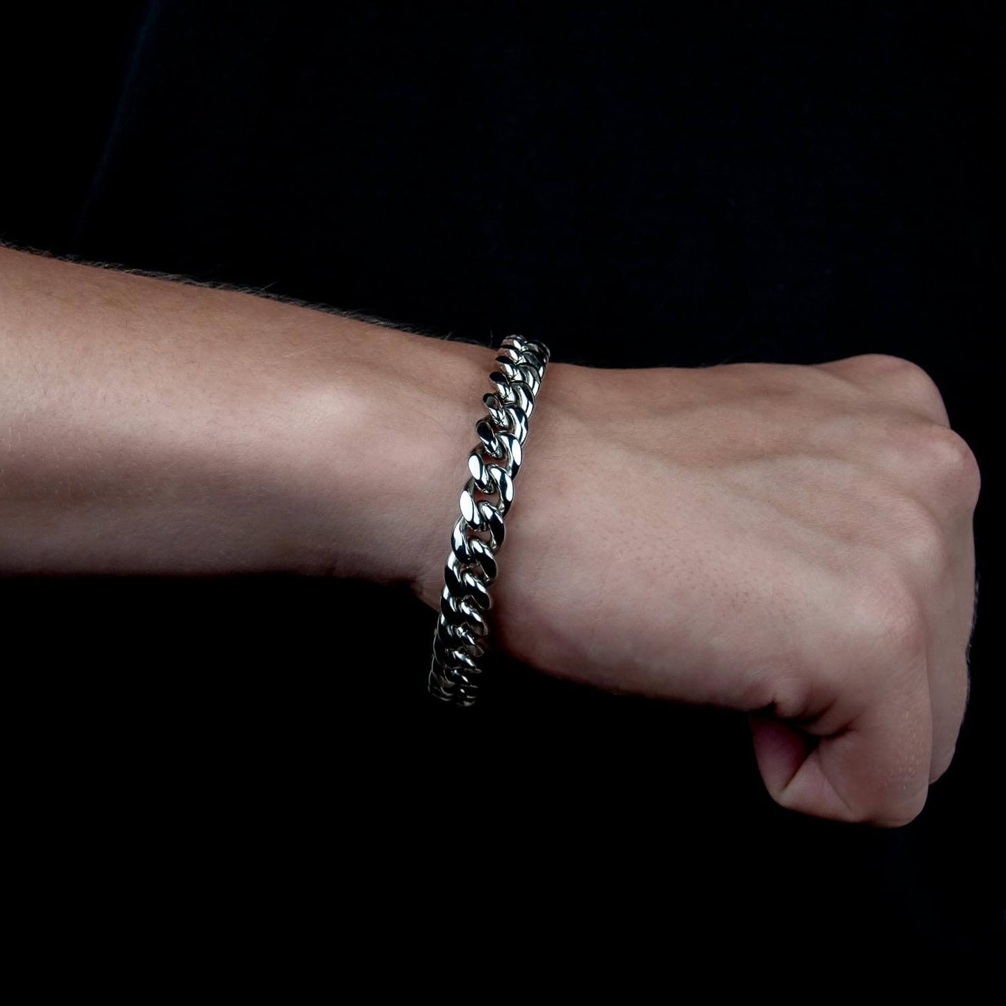 Cuban Link Round Armband 10mm - Edelstahl