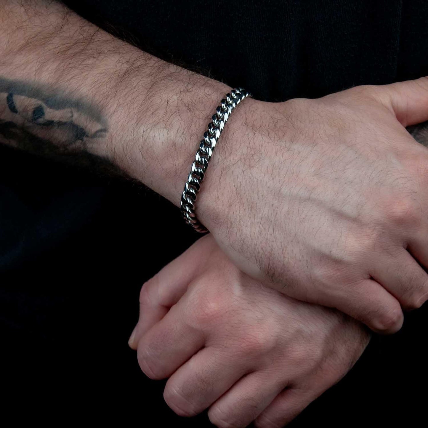 Cuban Link Round Armband 8mm - Edelstahl
