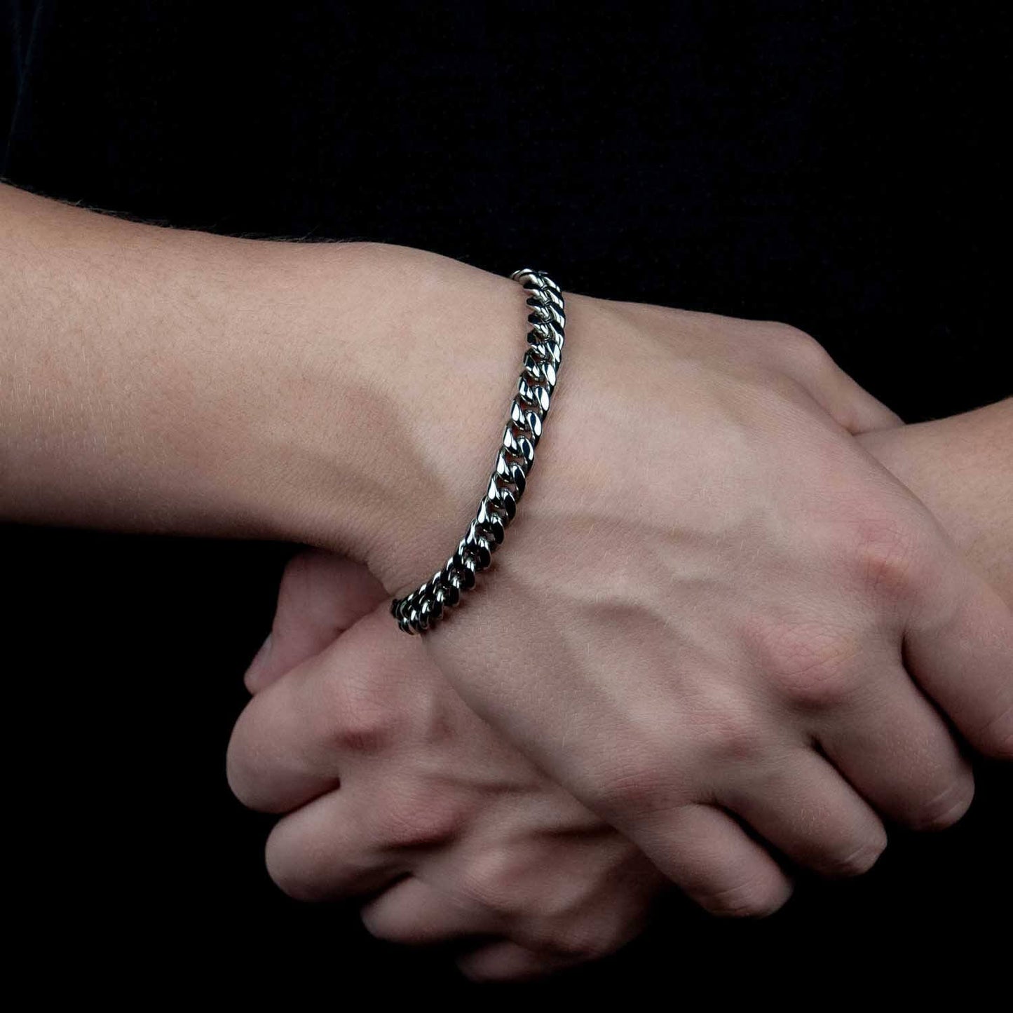 Cuban Link Round Armband 8mm - Edelstahl