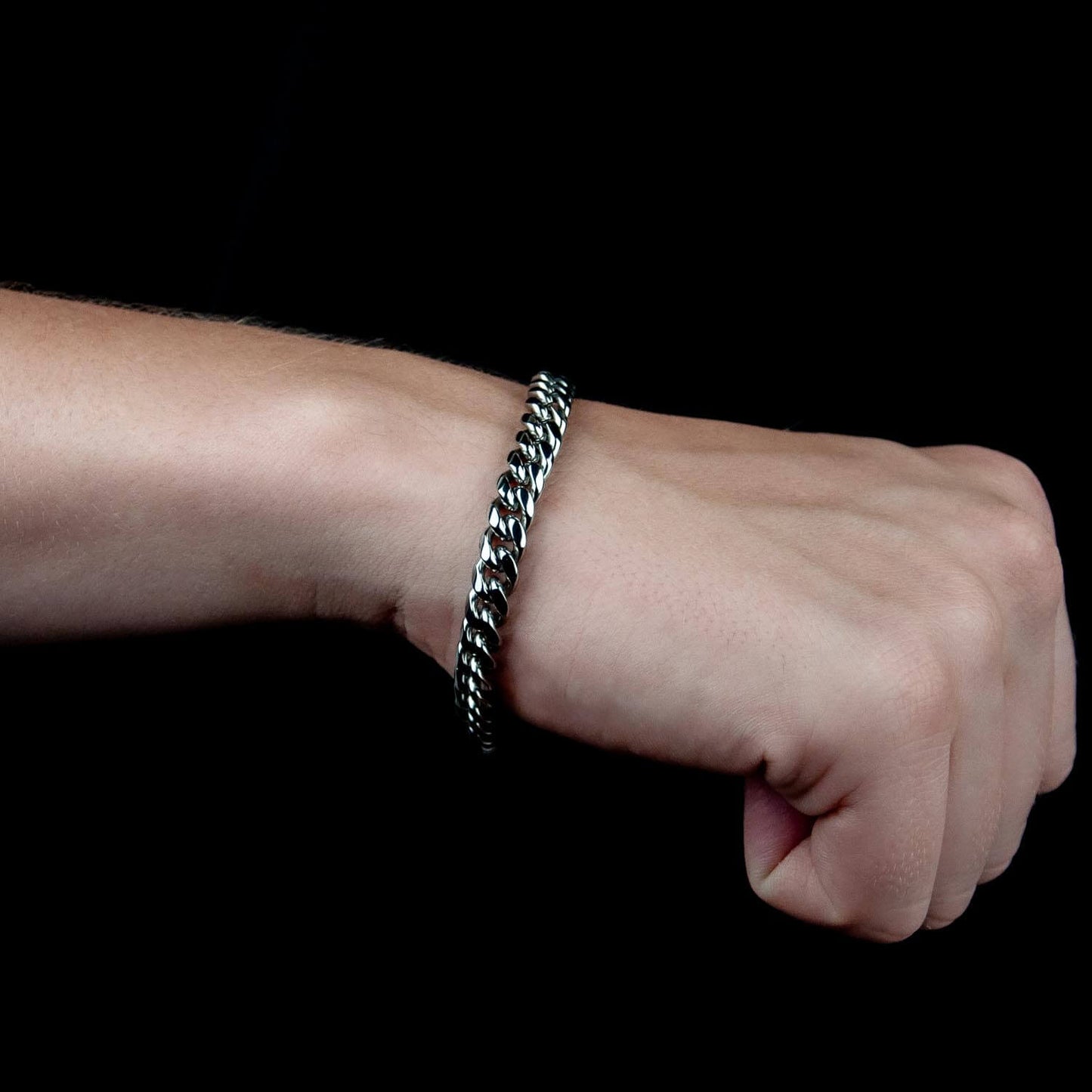 Cuban Link Round Armband 8mm - Edelstahl