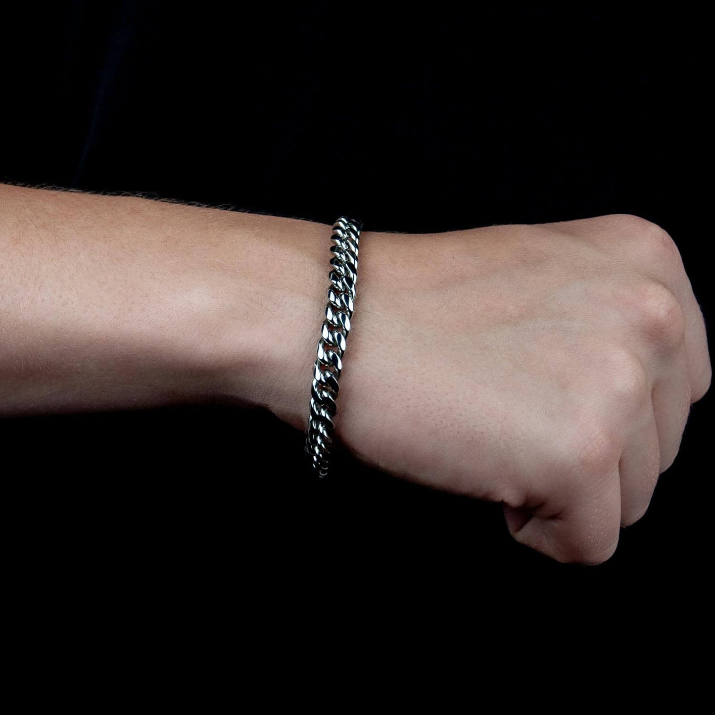 Cuban Link Round Armband 8mm - Edelstahl