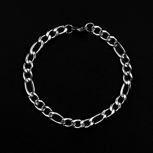 Figarokettenarmband 7mm - Edelstahl