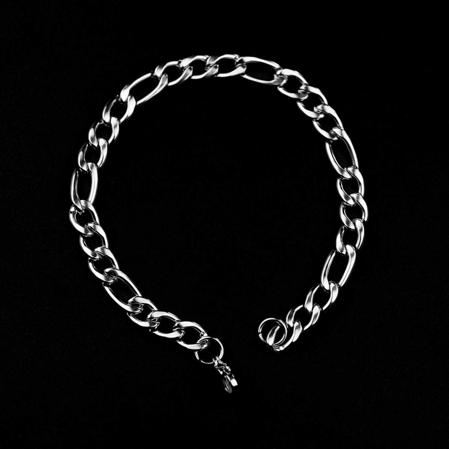 Figarokettenarmband 7mm - Edelstahl