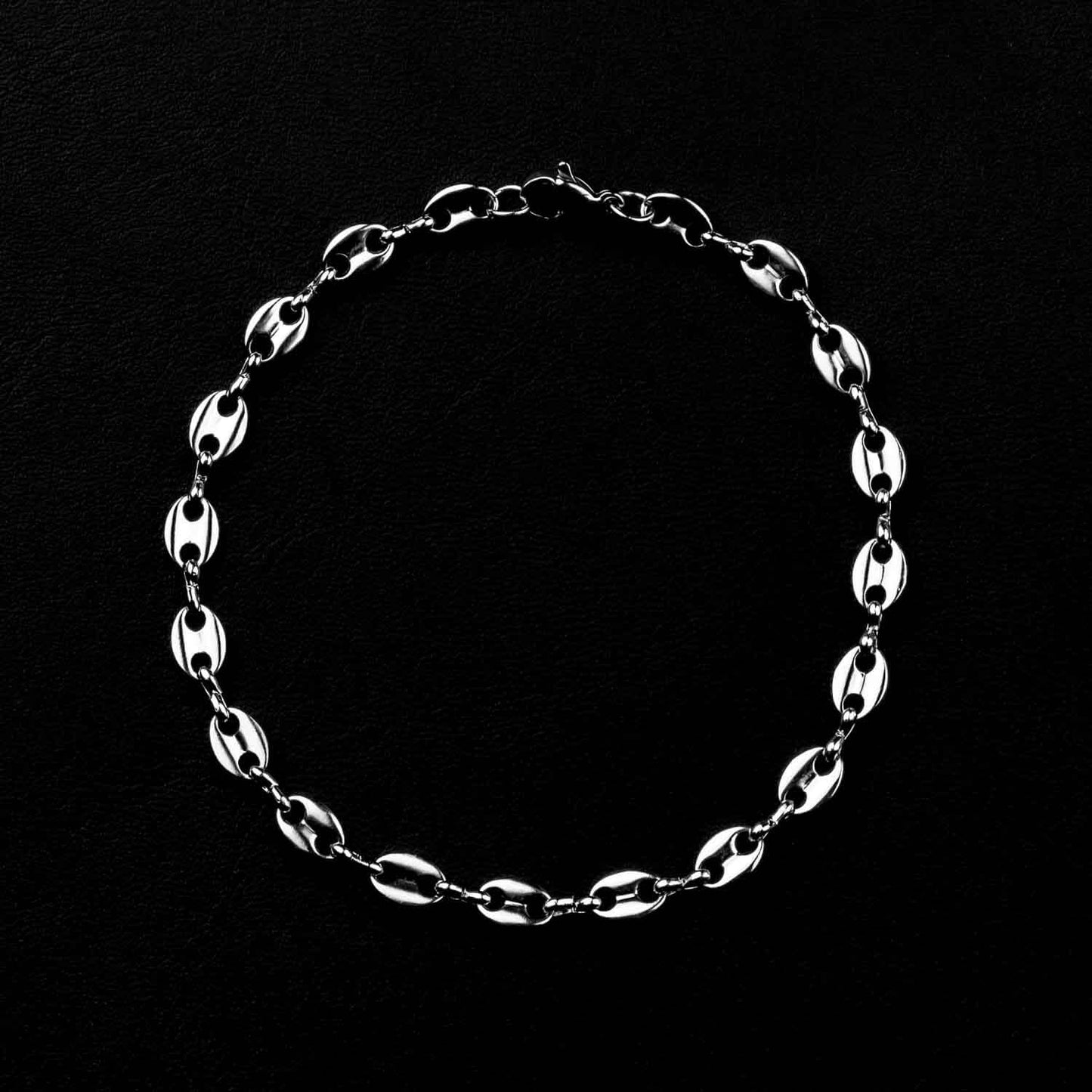 Kaffeebohnenarmband 5mm - Edelstahl