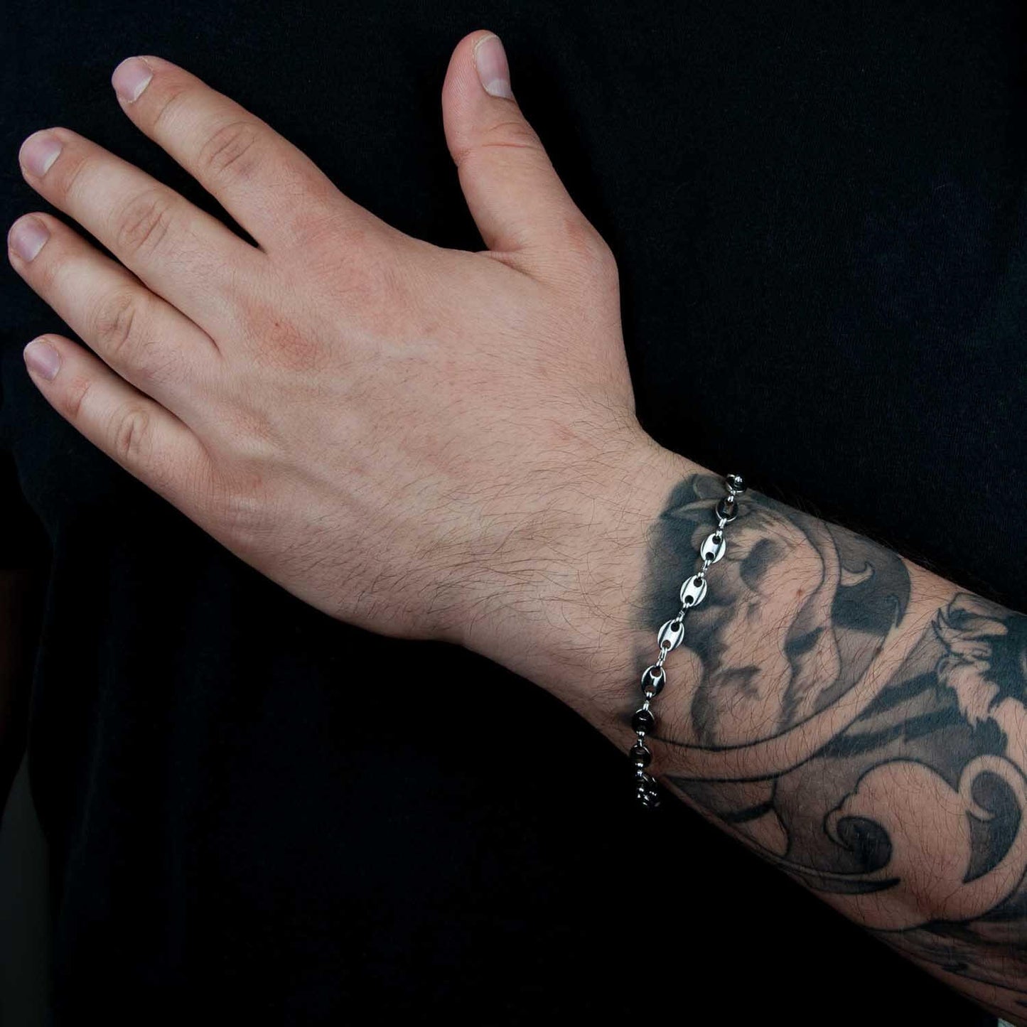 Kaffeebohnenarmband 5mm - Edelstahl