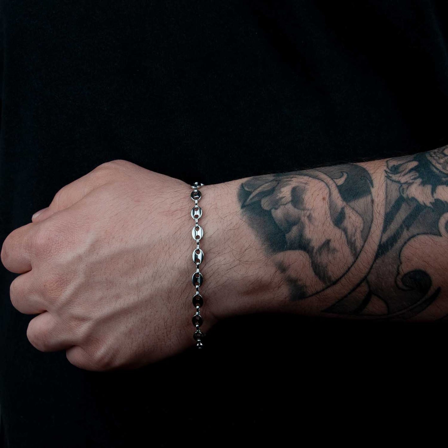 Kaffeebohnenarmband 5mm - Edelstahl