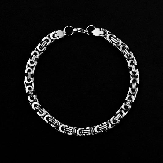 Königskettenarmband flach 6mm - Edelstahl