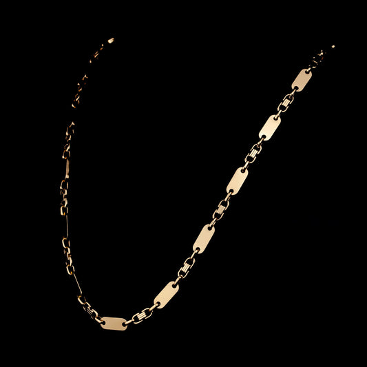 Plattenkette 6mm - Edelstahl, 18k vergoldet