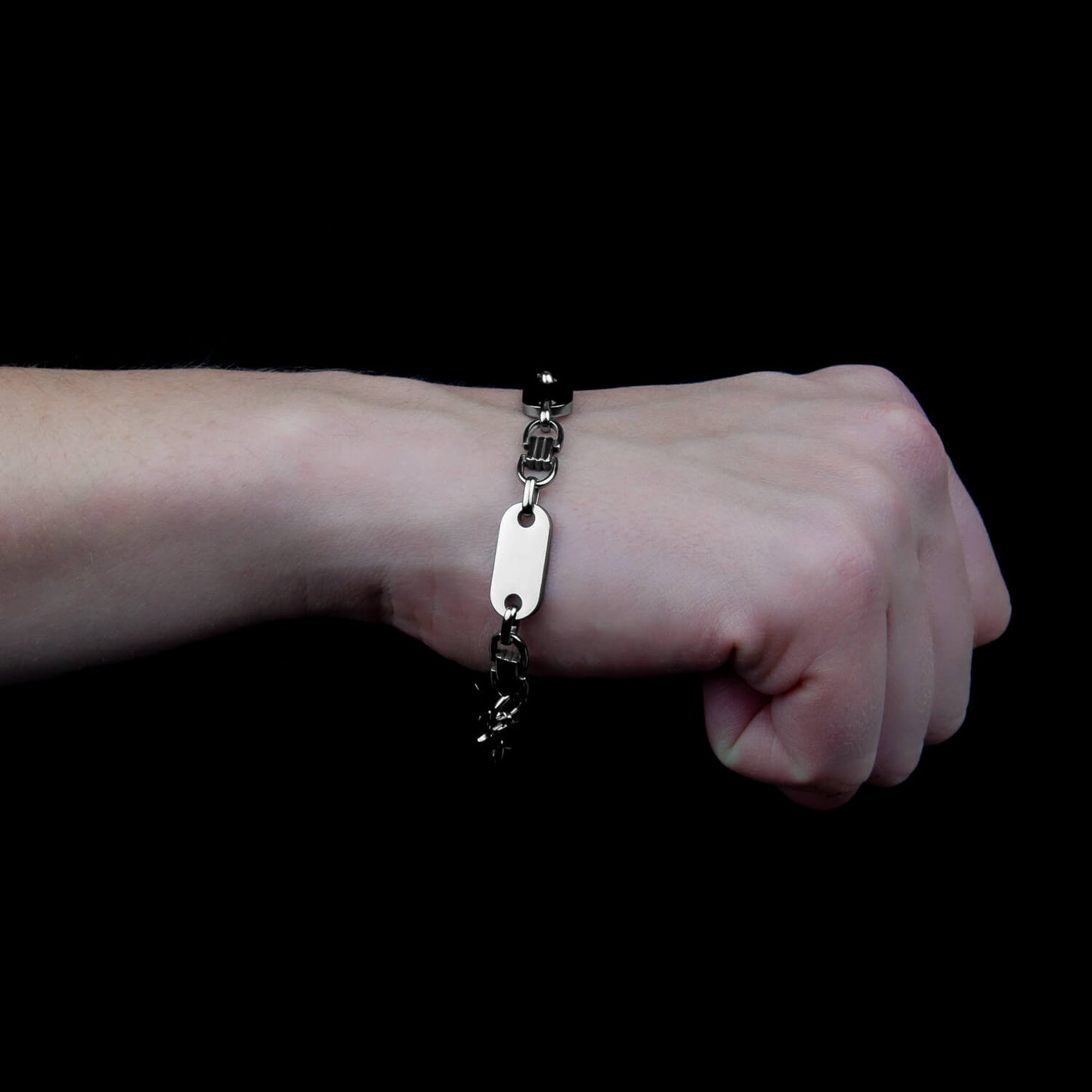 Plattenketten Armband 10mm - Edelstahl