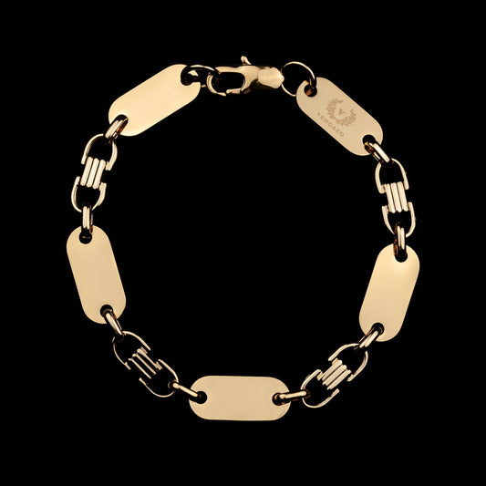 Plattenketten Armband 10mm - Edelstahl, 18k vergoldet