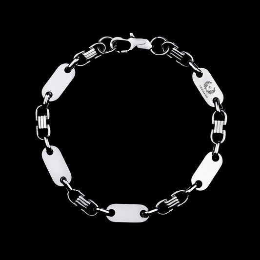 Plattenketten Armband 8mm - Edelstahl