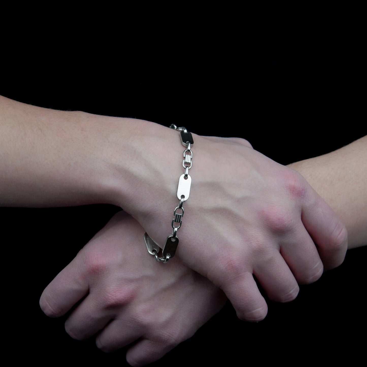 Plattenketten Armband 8mm - Edelstahl