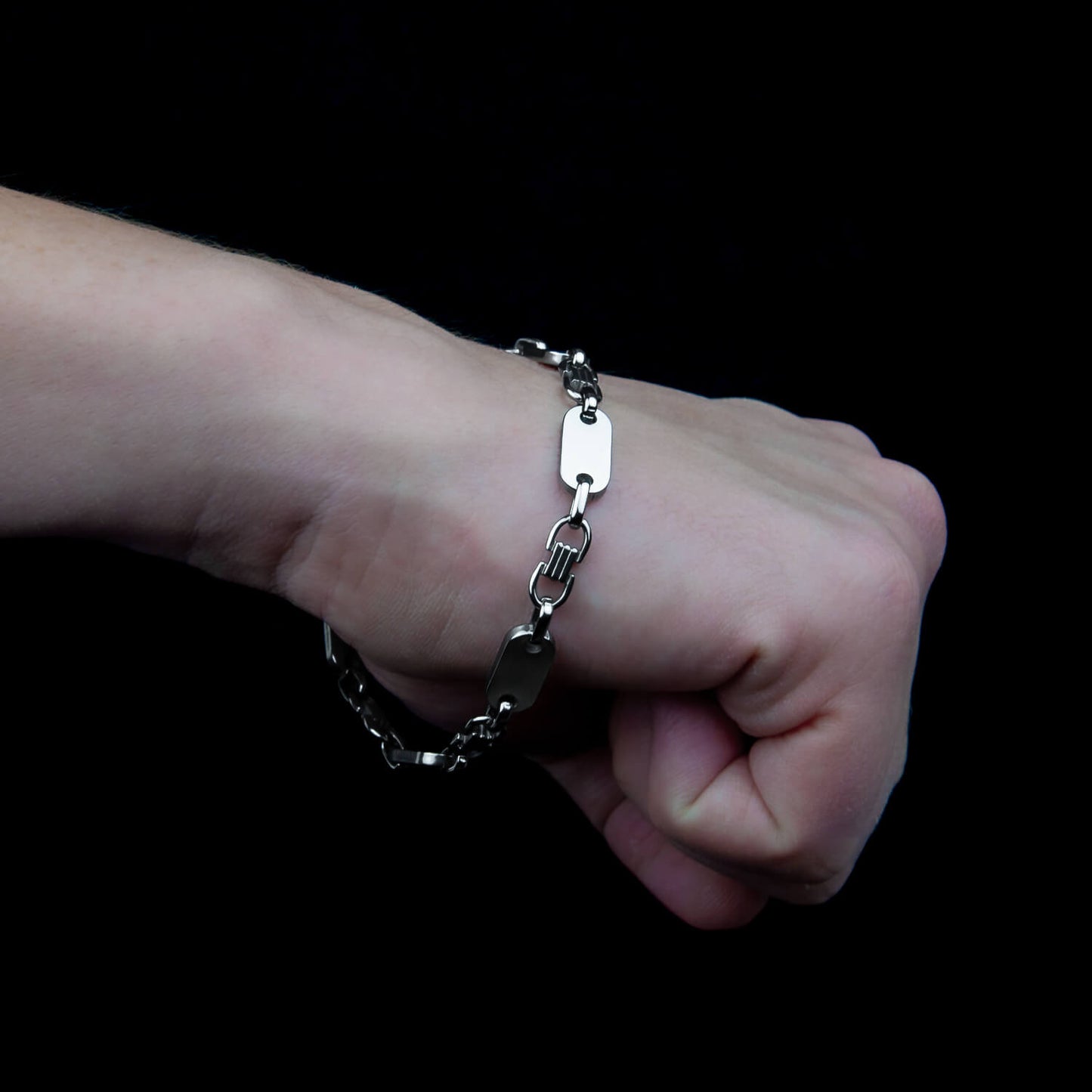 Plattenketten Armband 8mm - Edelstahl