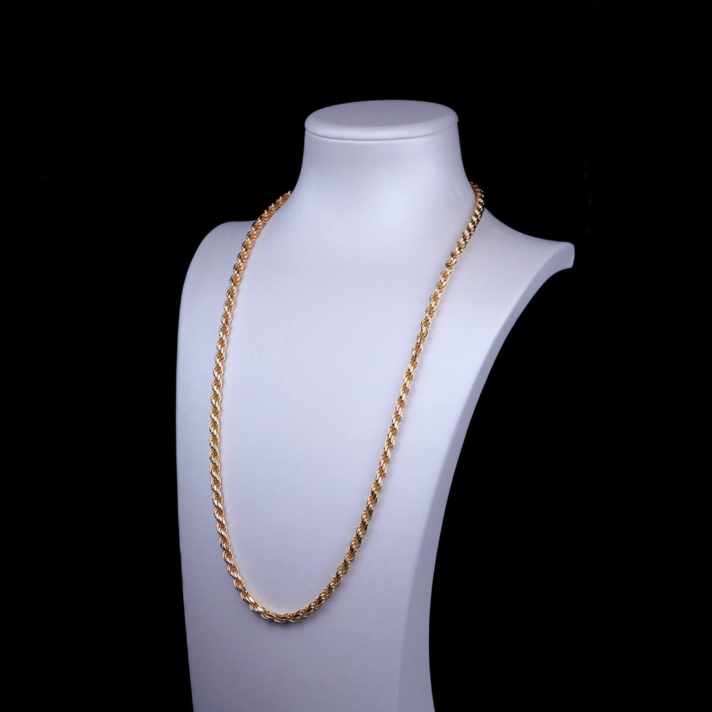 Rope Chain 5mm - 925 Silber, 18k vergoldet