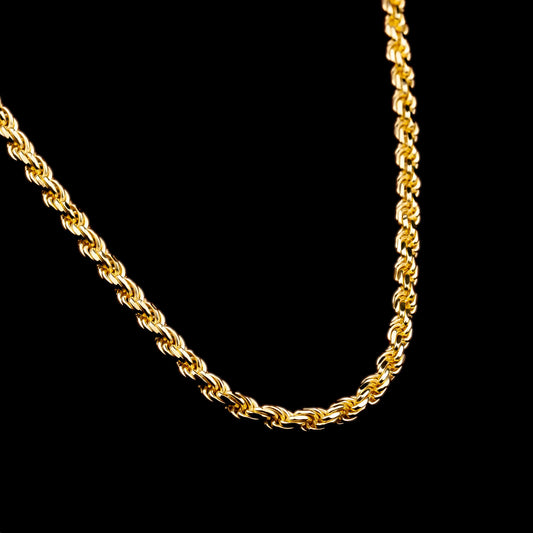 Rope Chain 5mm - 925 Silber, 18k vergoldet