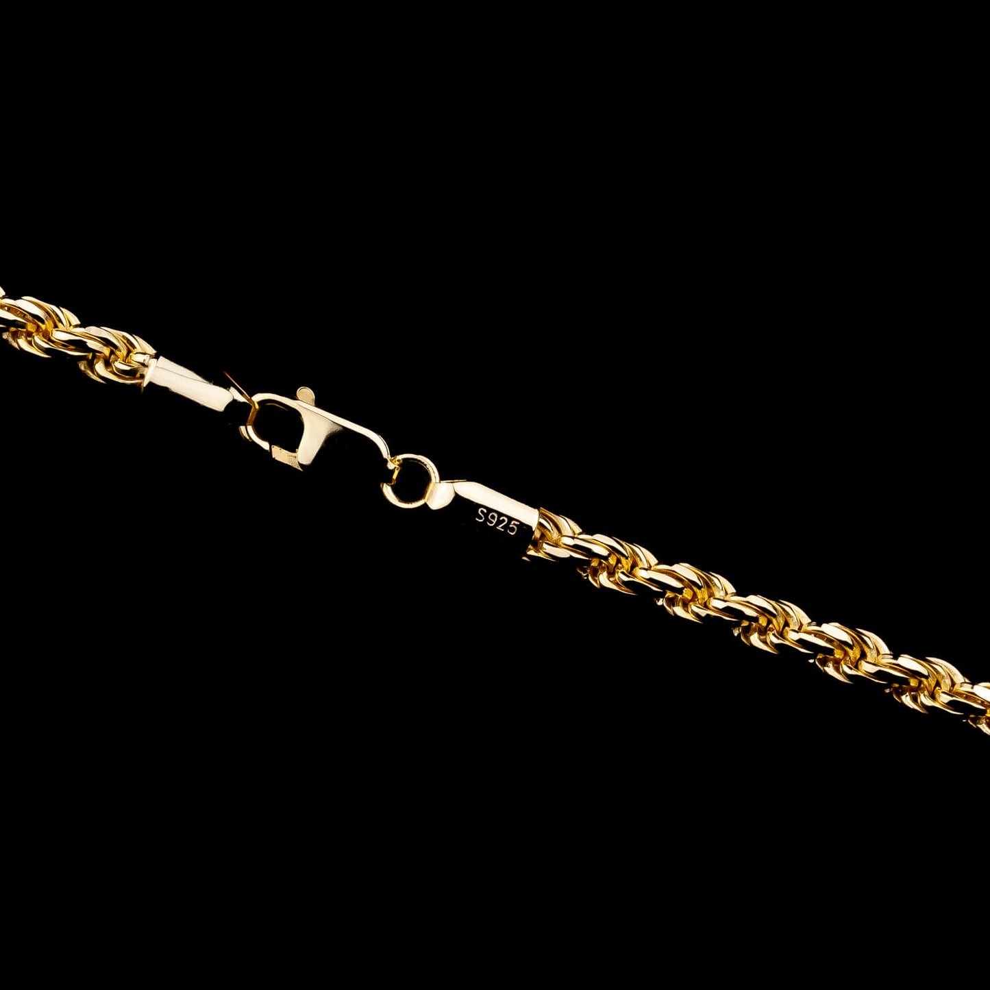 Rope Chain 5mm - 925 Silber, 18k vergoldet