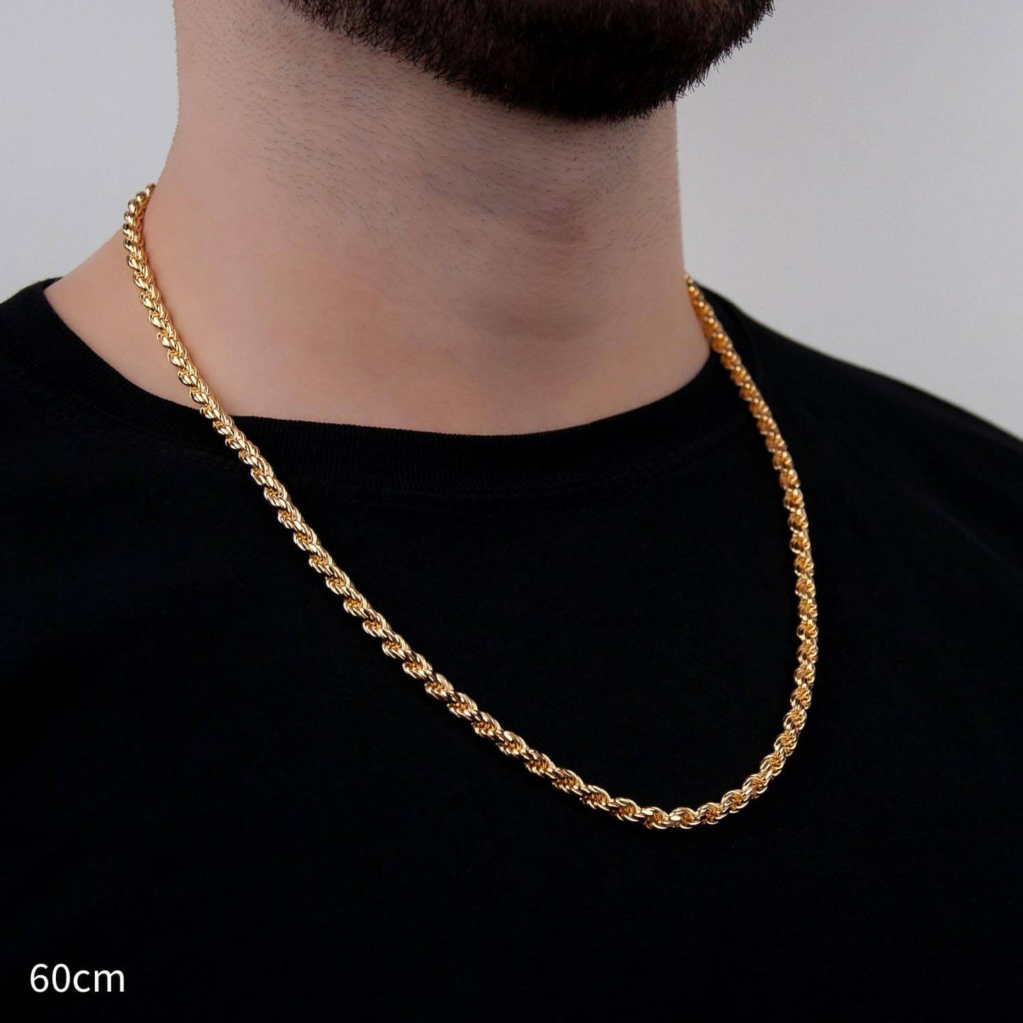 Rope Chain 5mm - 925 Silber, 18k vergoldet