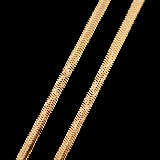 Schlangenkette 4mm - Edelstahl, 18k vergoldet