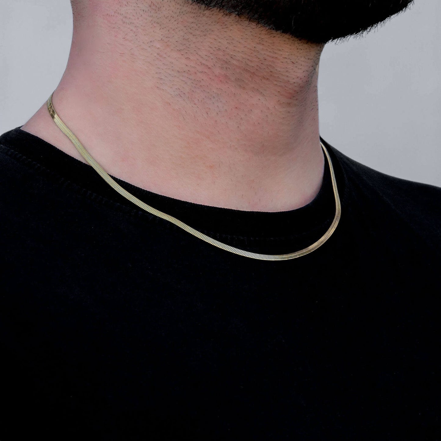 Schlangenkette 4mm - Edelstahl, 18k vergoldet